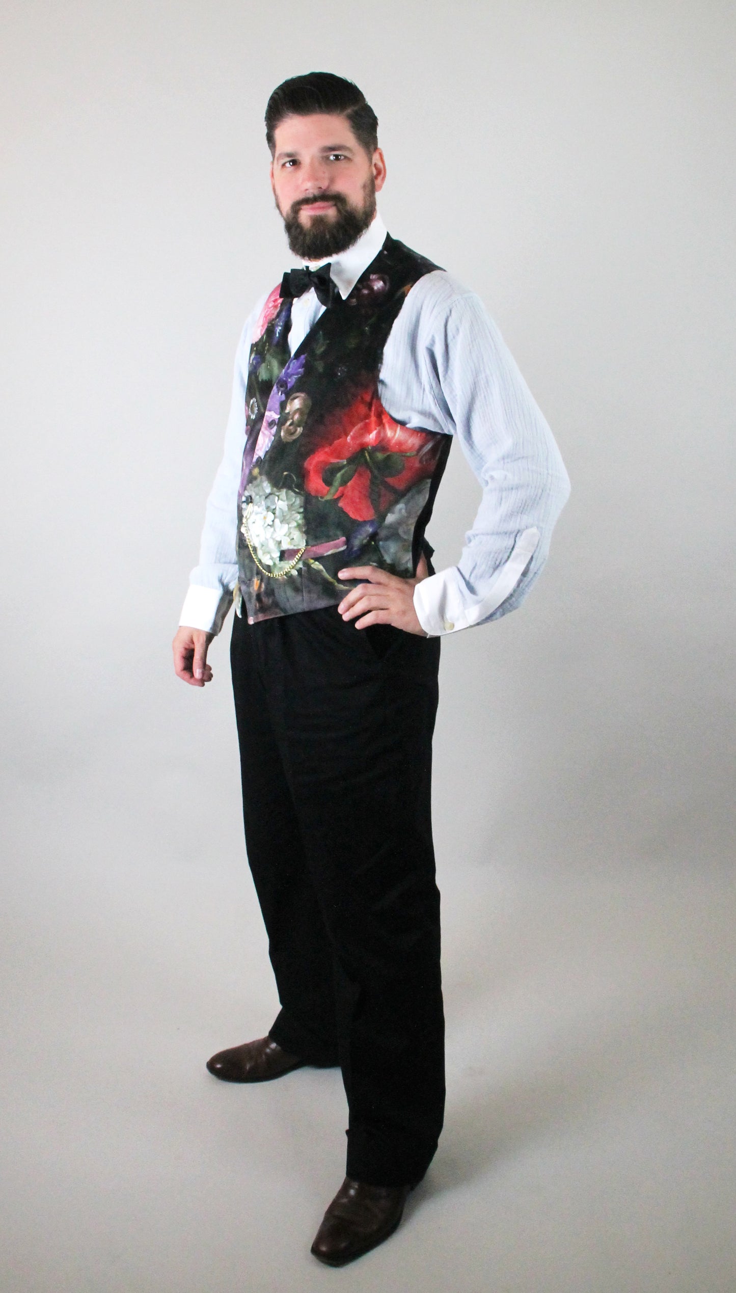 waistcoat flower painting velvet