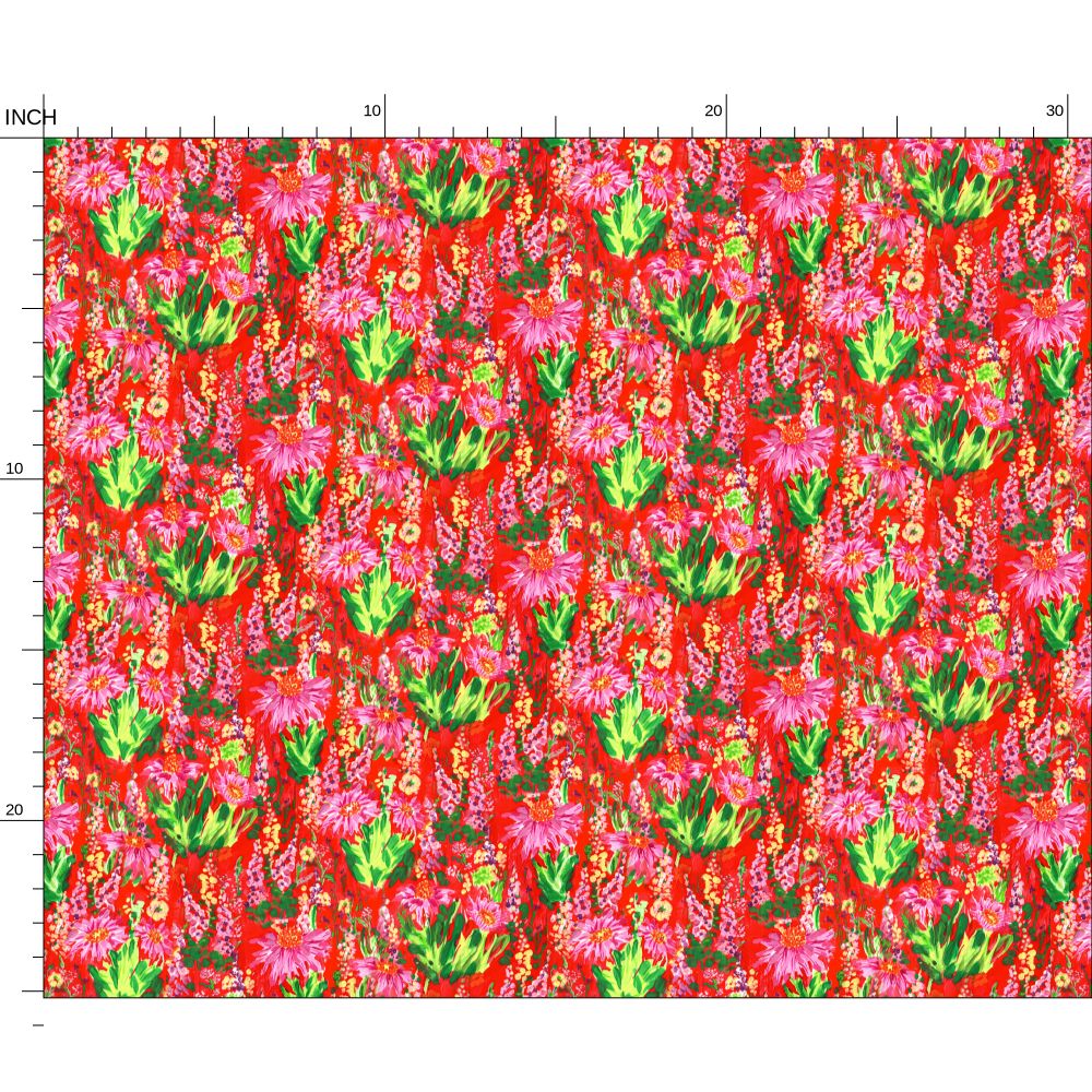 Hysterical Herb Garden - bright hand painted floral print