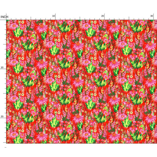 Hysterical Herb Garden - bright hand painted floral print