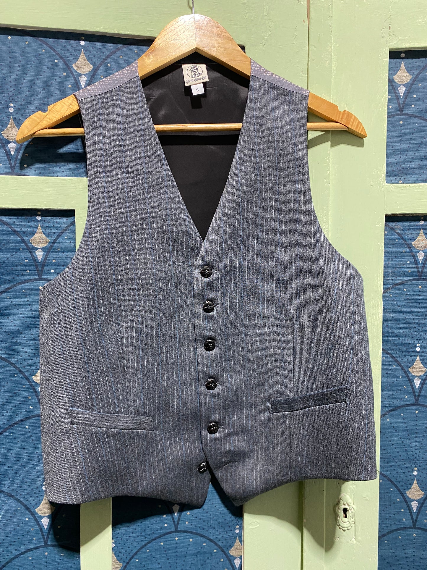 waistcoat grey stripes