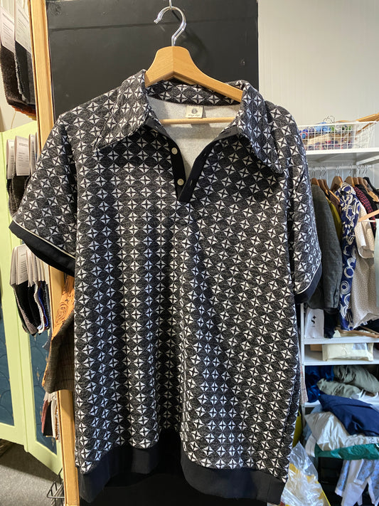 Polo shirt printed jersey black