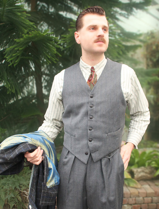 waistcoat grey stripes