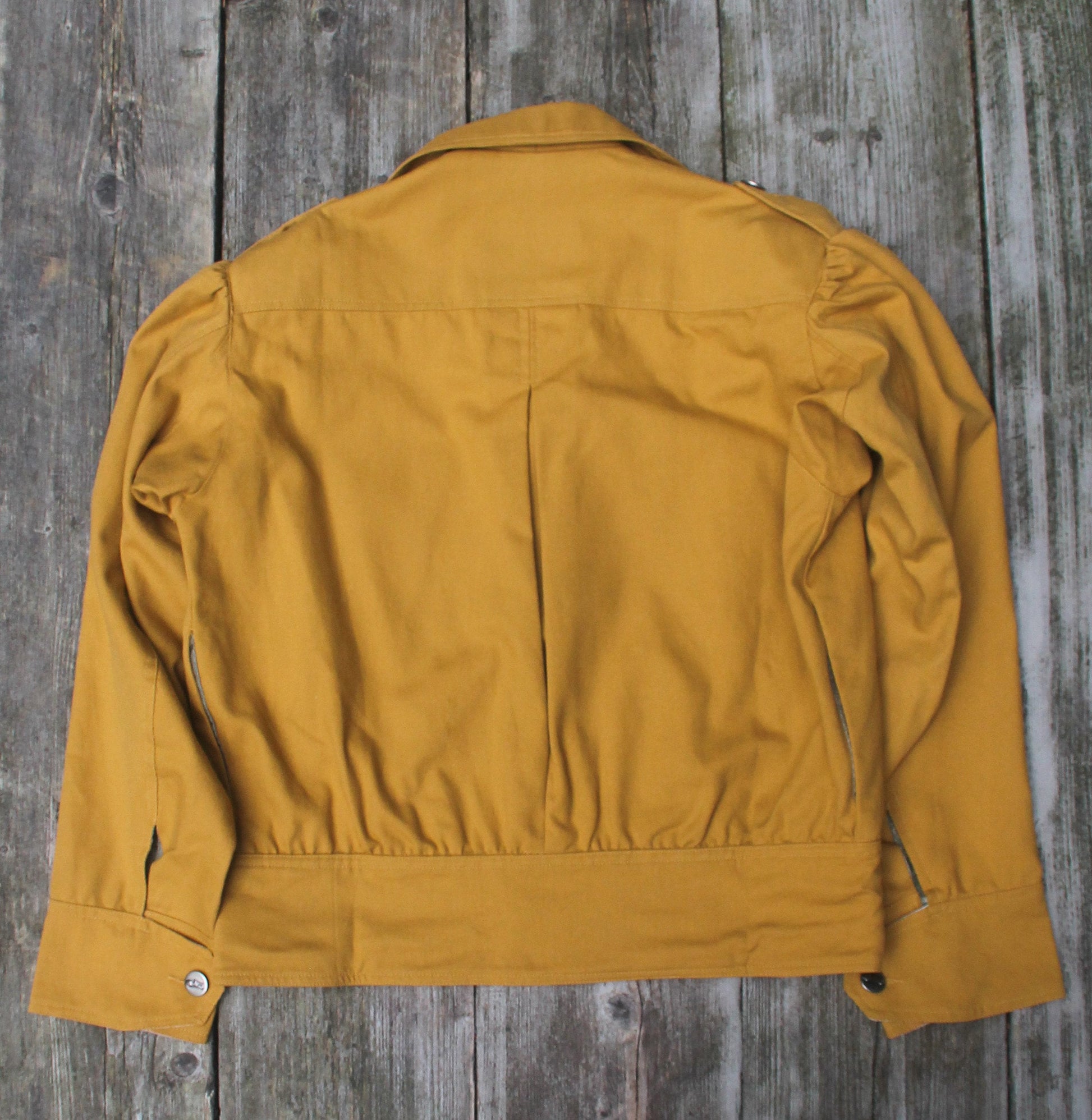 1940s style Ike jacket yellow cotton canvas retro workwear jacket B-stock 75% discount, please read description