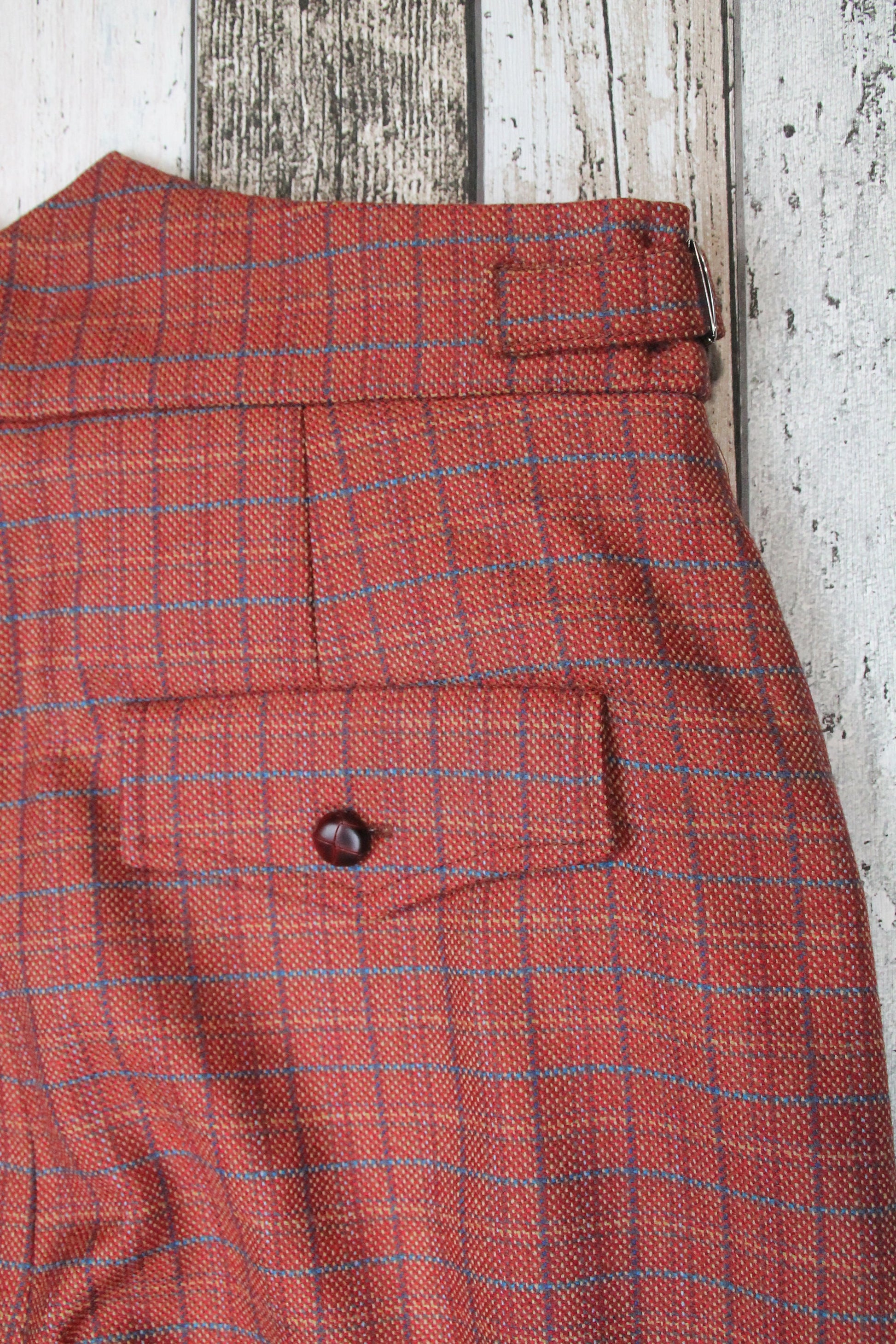 Vintage style knickerbockers ladies checkered red wool tweed, 1910s 1920s 1930s 1940s cycling breeches