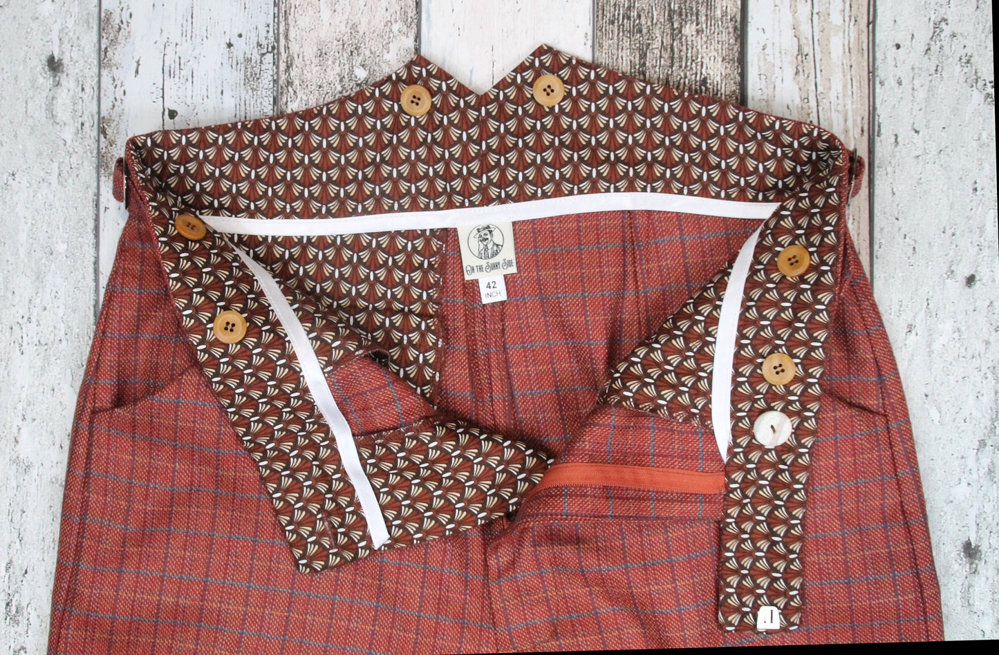 Vintage style knickerbockers ladies checkered red wool tweed, 1910s 1920s 1930s 1940s cycling breeches