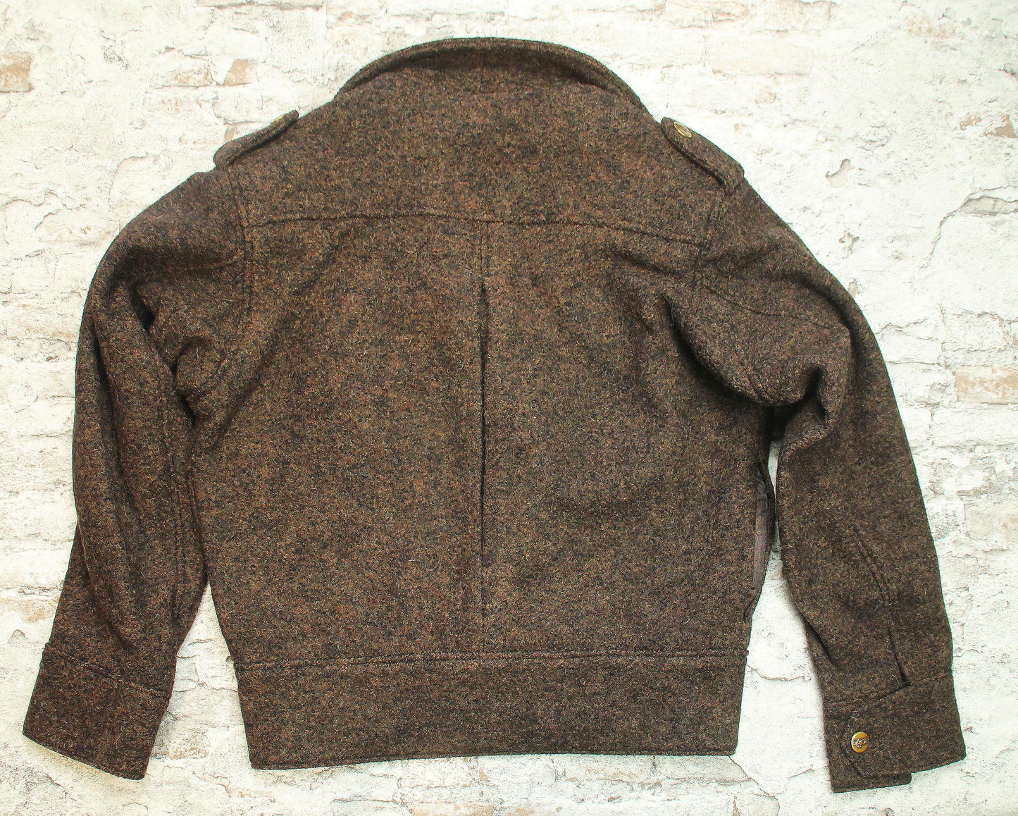 Vintage style 1940s repro Ike jacket or Eisenhower jacket in dark brown pure wool