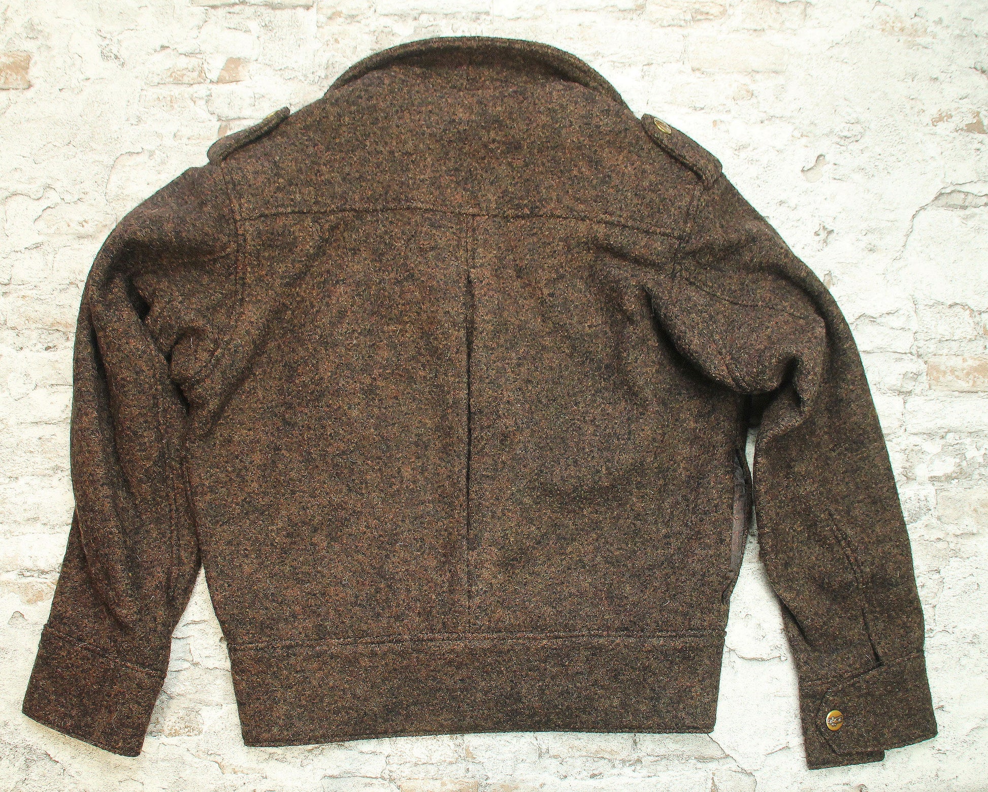 Vintage style 1940s repro Ike jacket or Eisenhower jacket in dark brown pure wool