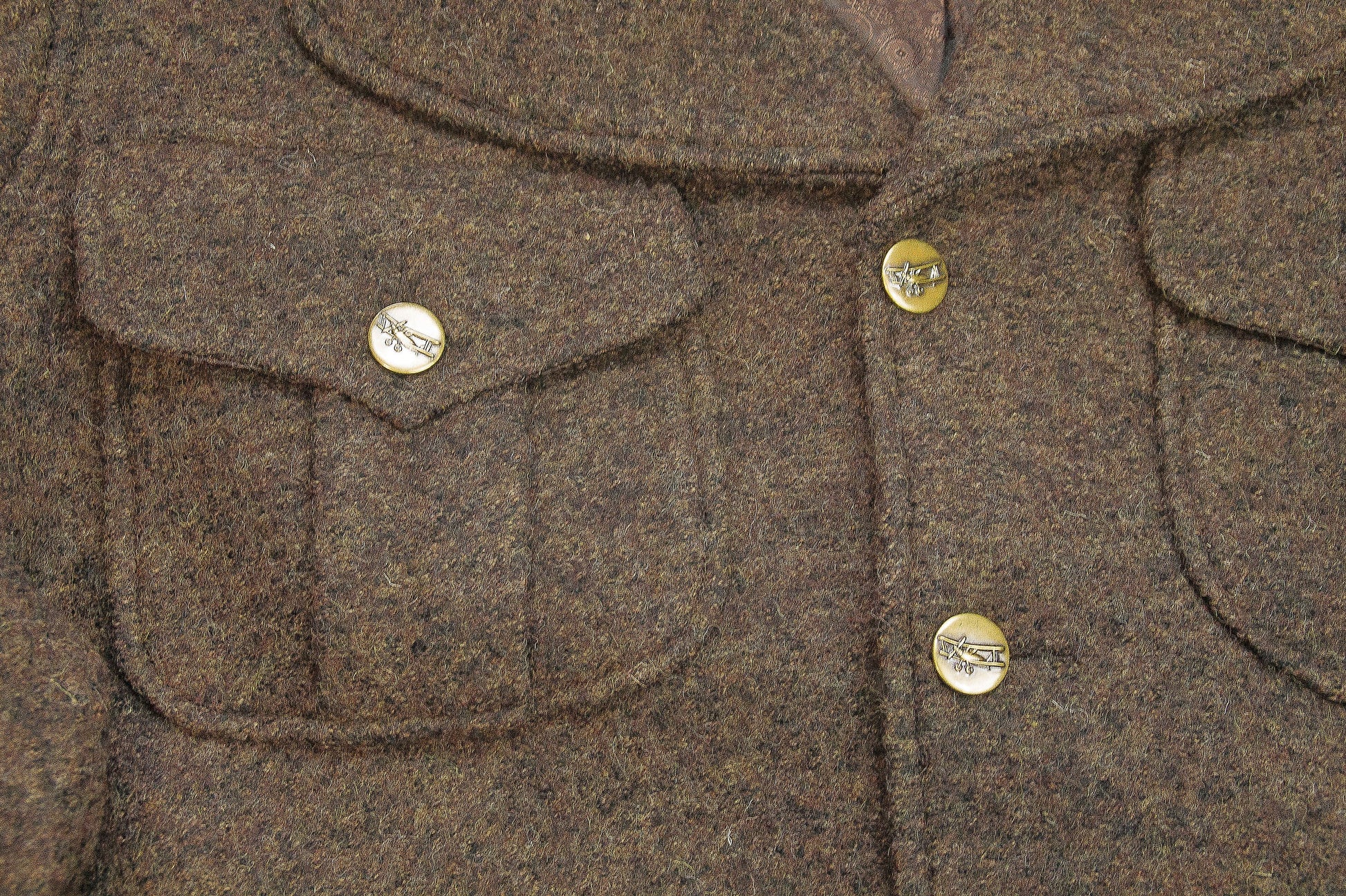 Vintage style 1940s repro Ike jacket or Eisenhower jacket in dark brown pure wool