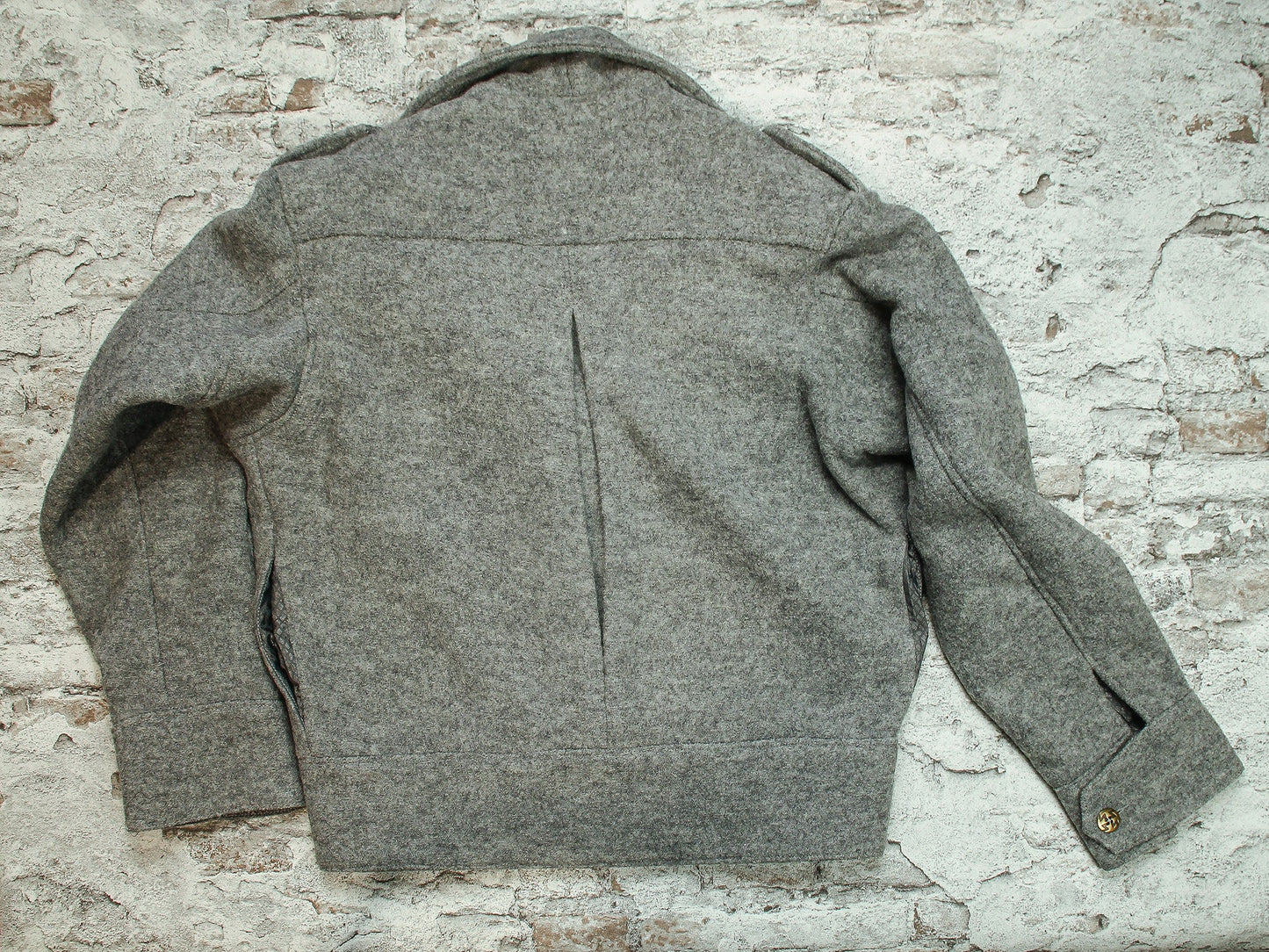 1940s vintage style repro Ike jacket or Eisenhower jacket in Grey melange pure wool