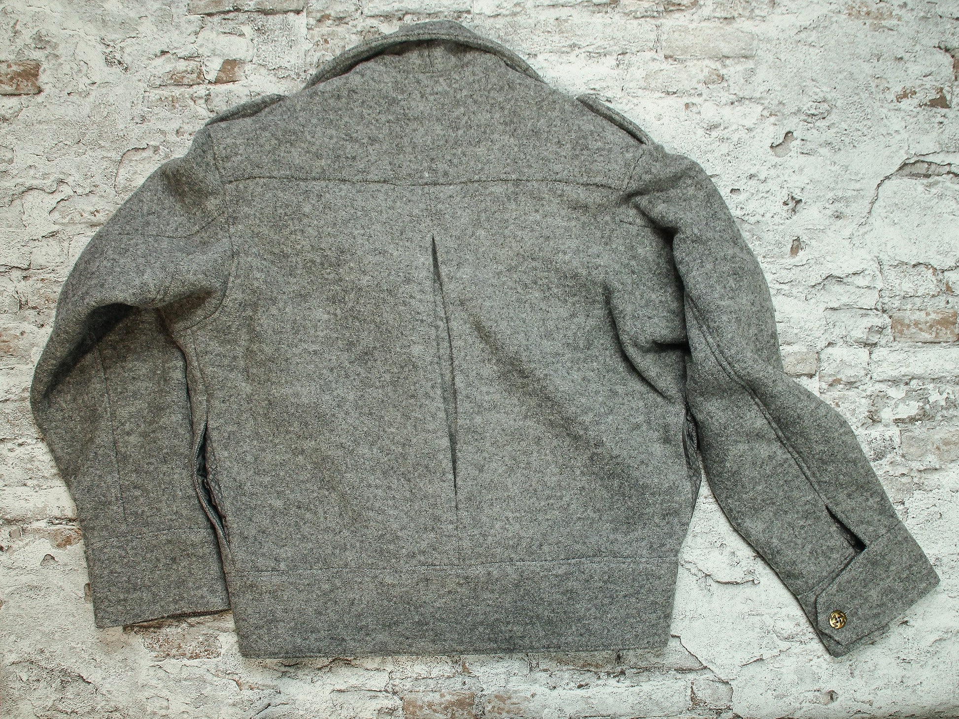 1940s vintage style repro Ike jacket or Eisenhower jacket in Grey melange pure wool