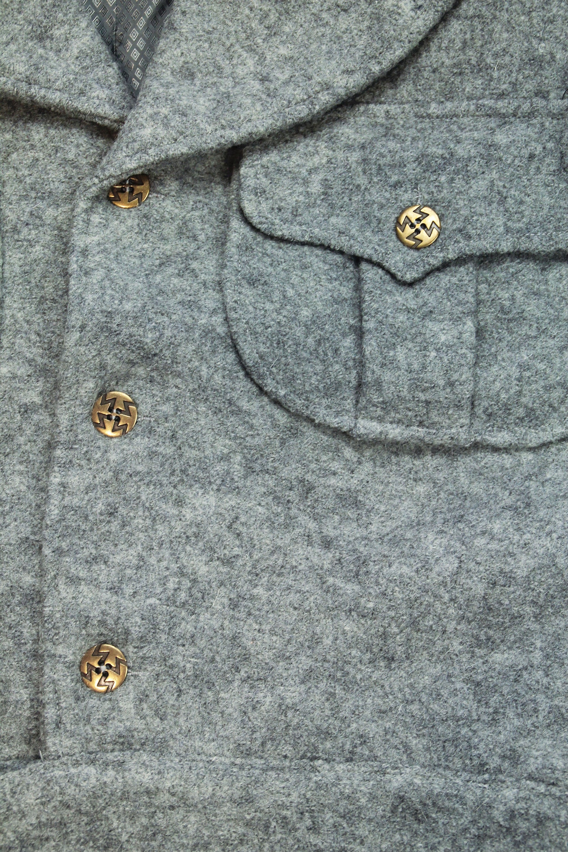 1940s vintage style repro Ike jacket or Eisenhower jacket in Grey melange pure wool