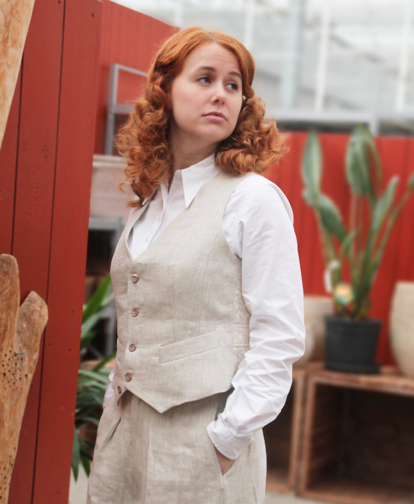 Vintage Style Linen Waistcoat: 1930s Dandy Vest