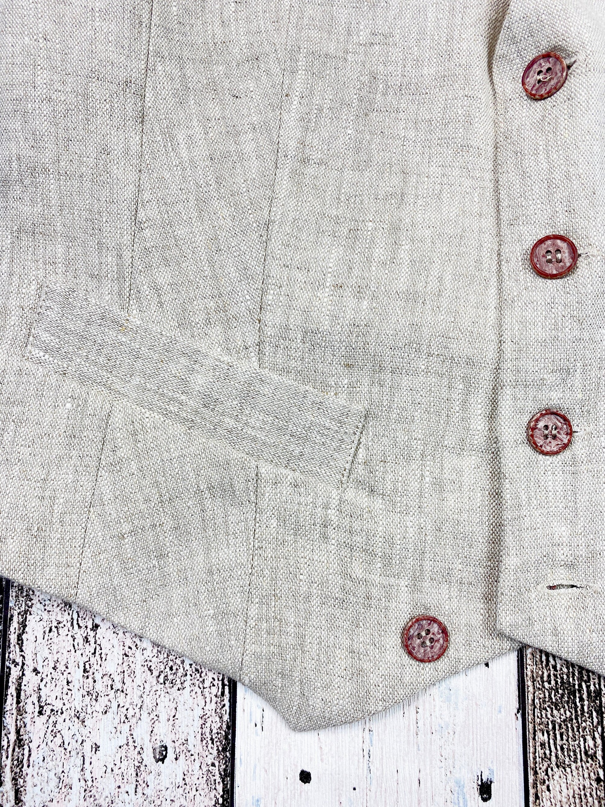 Vintage Style Linen Waistcoat: 1930s Dandy Vest