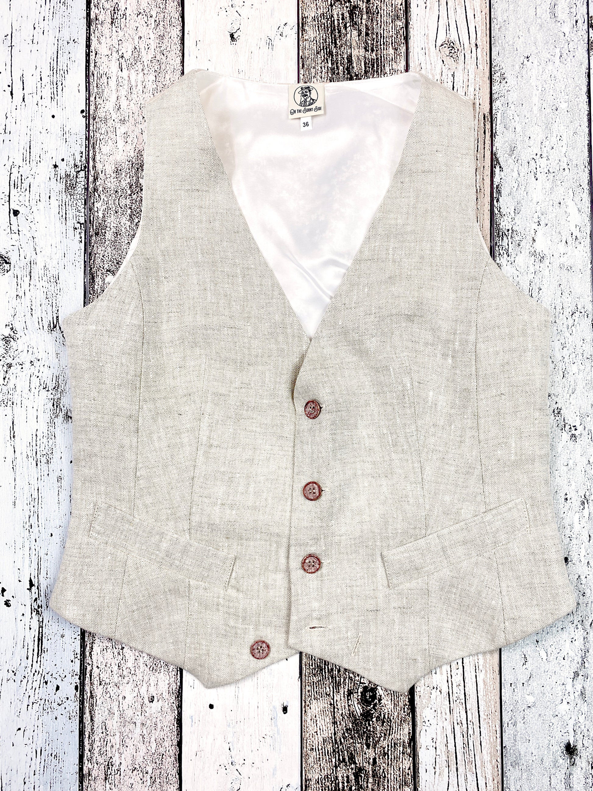 Vintage Style Linen Waistcoat: 1930s Dandy Vest
