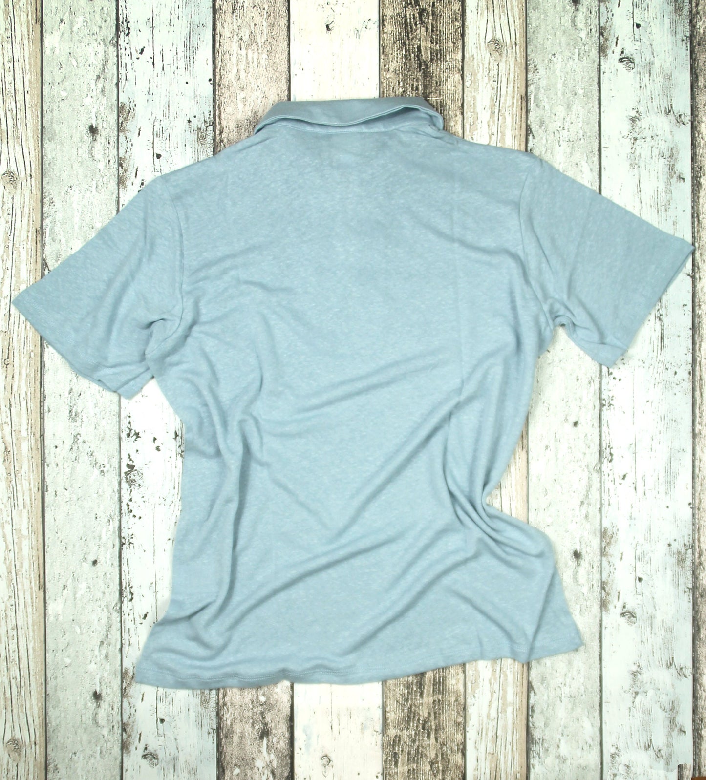 Vintage style mens polo shirt light blue jersey with 1930s sport shirt