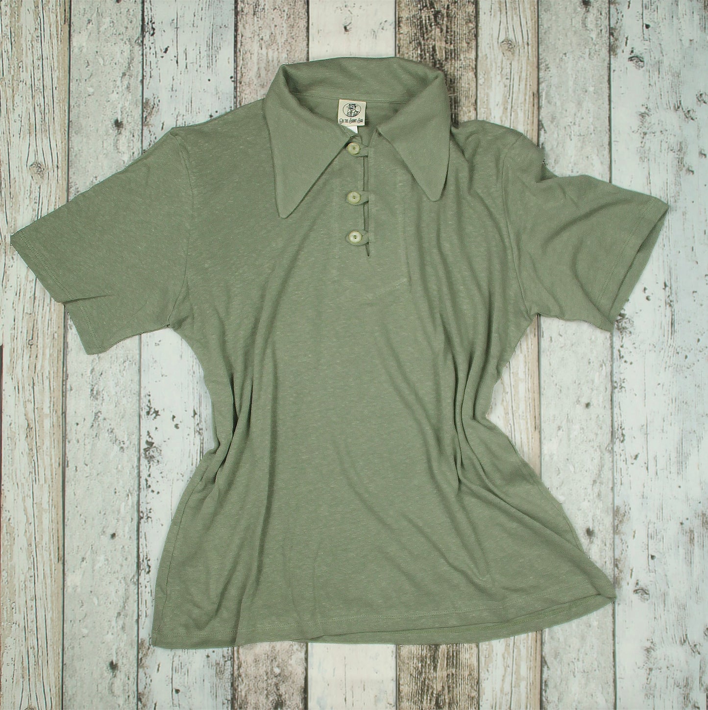 vintage style Olive Green Linen Polo - Vintage 1930s Retro Sport Shirt for Men