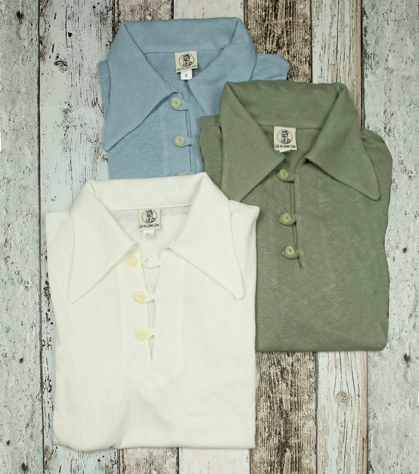 Vintage style mens polo shirt light blue jersey with 1930s sport shirt