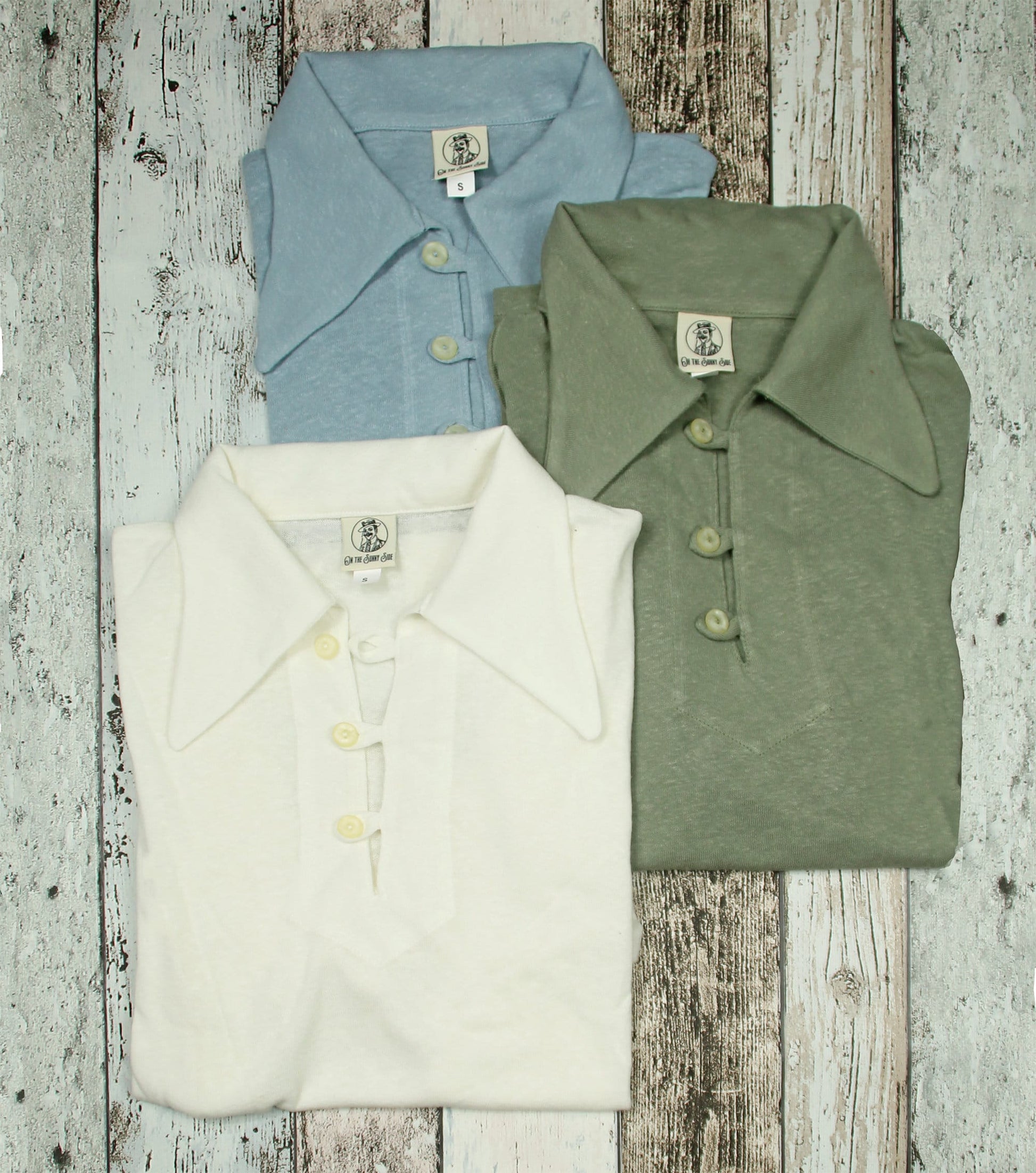 Vintage style mens polo shirt light blue jersey with 1930s sport shirt
