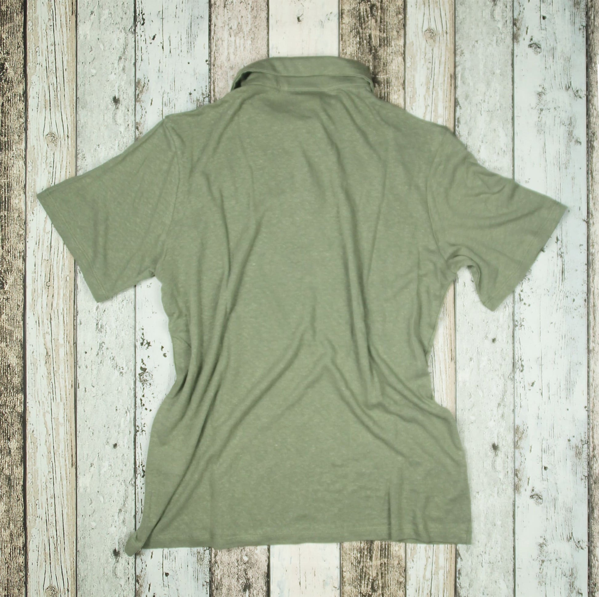 vintage style Olive Green Linen Polo - Vintage 1930s Retro Sport Shirt for Men