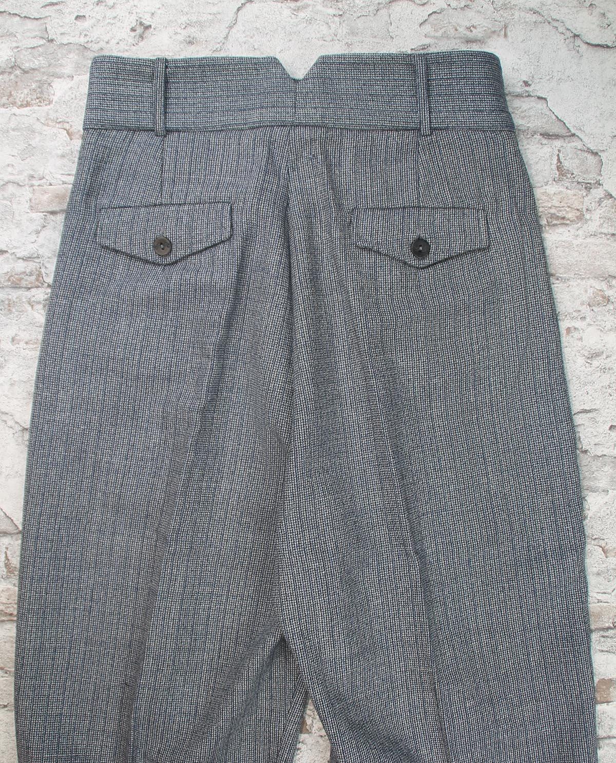 Vintage style high waistcoat in grey and black striped wool