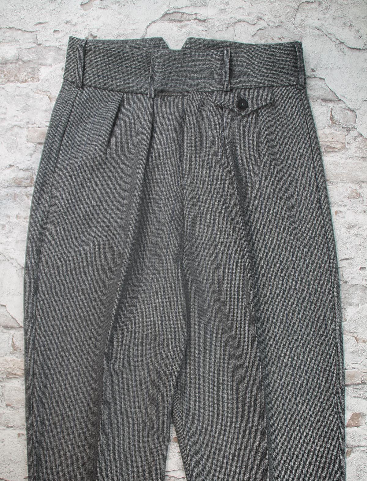 Vintage style high waistcoat in grey and black striped wool