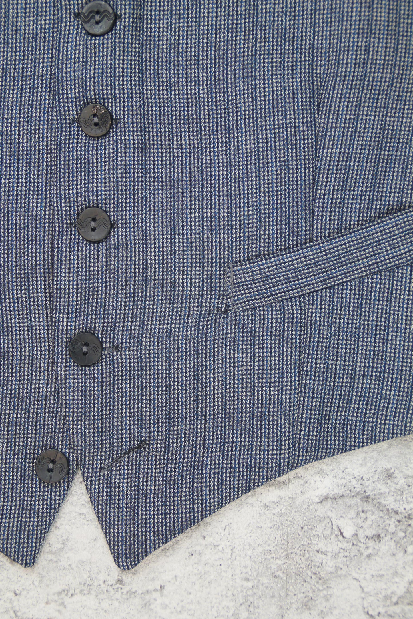 1940s Style Wool Trousers: High Waisted Pleated grey and Indigo Blue