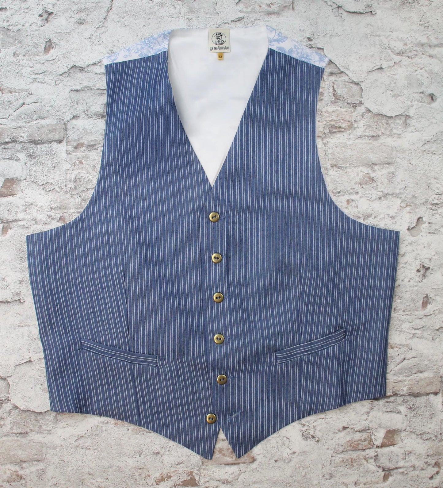 1940s Style Striped Cotton Trousers